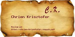 Chrien Krisztofer névjegykártya